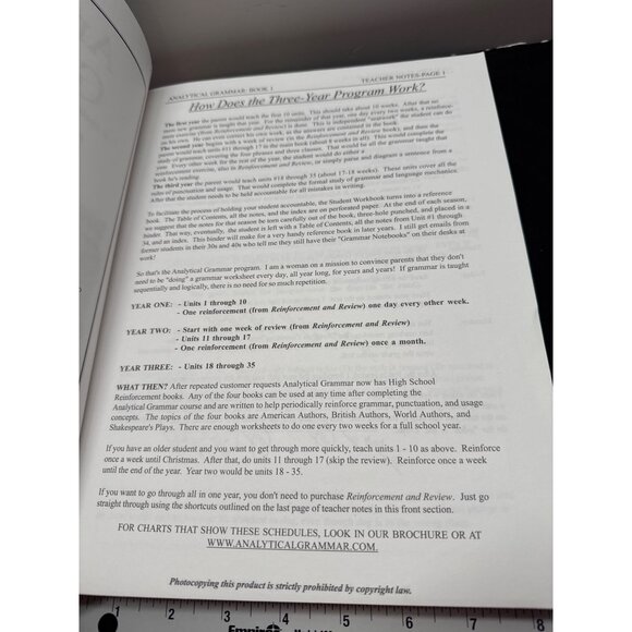 Analytical Grammar Teacher Book By R. Robin Finley 1996 Guide For Language Mast - Picture 3 of 7